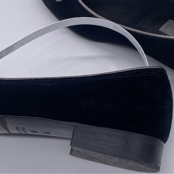 Marc Fisher Vintage Black Velvet/leather flat shoes Sixe 6.5 Made in Italy 🇮🇹 - Picture 7 of 10